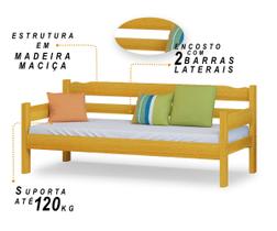 Sofa Cama Esmeralda de Madeira Maciça Cor Cerejeira Estilo e Funcionalidade em Um Só Produto