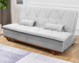 Sofá Cama Estoril 1,90m Cinza Suede Velut - King House