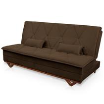 Sofá Cama Estoril 1,90m Marrom Suede Velut - King House Sofá Cama Estoril 1,90m Marrom Suede Velut - King House