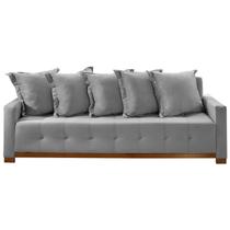 Sofá Cama Feeling Casal 4 Lugares e 5 Almofadas 210cm Tecido Linho Innove Cor Linho Cinza