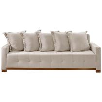Sofá Cama Feeling Casal 4 Lugares e 5 Almofadas 210cm Tecido Linho Innove Cor Linho Cru