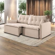 Sofá Cama Flórida Retrátil e Reclinável 220 cm Linho