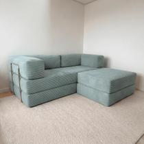 Sofá-Cama Flowin Cotelê Retratil vai na caixa com Chaise Sofá-Cama Flowin Cotelê Retratil vai na caixa com Chaise