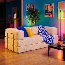 Sofá Cama Flowin Retrátil Modular Inflow Cotelê Vem Na Caixa Compacto Para Sala Apartamento