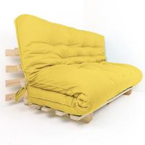 Sofa Cama Futon Oriental King Amarelo Acquablock Madeira Maciça Pinus Natural Sem Pintura Sofa Cama Futon Oriental King Amarelo Acquablock Madeira Maciça Pinus Natural Sem Pintura