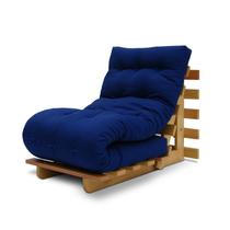 Sofá-cama futon Slim 01 lugar - Cor Azul médio - FUTON BRASIL