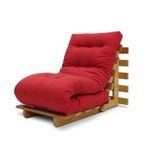 Sofá-cama futon Slim 01 lugar - Cor vermelho tomate
