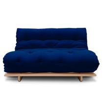 Sofá-cama Futon Slim 02 Lugares Cor Azul