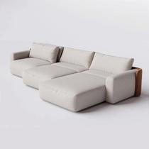 Sofá Cama Ibiza Sem Caixa com Chaise 3,10m em Linho