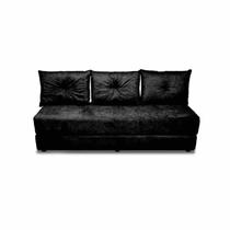 Sofá cama Imperio de 3 lugares Sofá Cama de Casal Bicama em Suede 178cm Preto Sofá cama Imperio de 3 lugares Sofá Cama de Casal Bicama em Suede 178cm Preto