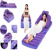 Sofa cama inflavel 2 em 1 poltrona 150kg com encosto ultra lounge colchao quarto sala jardim piscina - MAKEDA