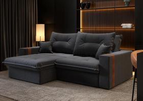 Sofá-cama Ipanema 3 Lugares Linho Grafite 200cm Sofá-cama Ipanema 3 Lugares Linho Grafite 200cm