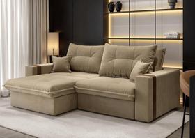 Sofá-cama Ipanema 3 Lugares Suede Bege 200cm