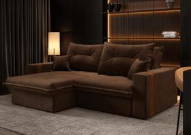 Sofá-cama Ipanema 3 Lugares Suede Marrom 200cm