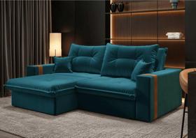 Sofá-cama Ipanema 3 Lugares Suede Petróleo 200cm