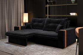 Sofá-cama Ipanema 3 Lugares Suede Preto 200cm