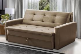 Sofá Cama Jade 1,36m Suede Cappuccino Adonai Estofados