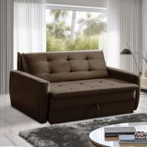 Sofá Cama Jade 1,36m Suede Marrom Adonai Estofados