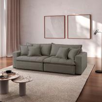 Sofá Cama Jupiter 3 Lugares Retrátil Reclinável 2,30m Boucle com Molas Ensacadas