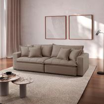 Sofá Cama Jupiter 3 Lugares Retrátil Reclinável 2,30m Linho com Molas Ensacadas