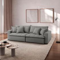 Sofá Cama Jupiter 3 Lugares Retrátil Reclinável 2,30m Linho com Molas Ensacadas