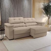 Sofá Cama Kappesberg Stelo Suede Bege 230cm