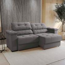 Sofá Cama Kappesberg Stelo Veludo Titânio 230cm