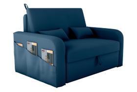 Sofá Cama Lady Dai Matrix 2 Lugares Veludo Azul