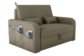 Sofá Cama Lady Dai Matrix 2 Lugares Veludo Capuccino