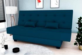 Sofá Cama Laila Veludo Azul E433 - Matrix