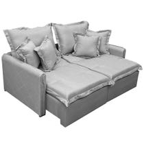 Sofá Cama Lima 180cm em Linho 2 Lugares Retrátil e Reclinável União Cor Cinza