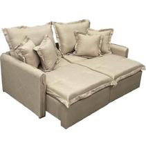 Sofá Cama Lima 200cm em Linho 4 Lugares Retrátil e Reclinável União