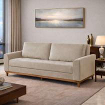 Sofá Cama Living Reclinável 223cm Pés em Madeira Maciça Lyon Sofá Cama Living Reclinável 223cm Pés em Madeira Maciça Lyon