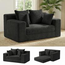 Sofá-cama Loveseat Conversível Preto cidludto Sofá-cama Loveseat Conversível Preto cidludto