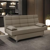 Sofá Cama Lugares com 02 Almofadas Virgínia Plus Bege Sofá Cama Lugares com 02 Almofadas Virgínia Plus Bege