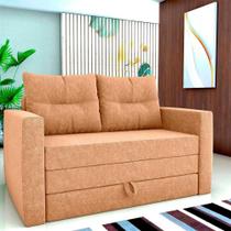 Sofá Cama Luma 2 Lugares Retrátil 148CM Mostarda Bouclê