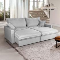 Sofá Cama Lume Sem Caixa 2,50m Linho Cinza - King House