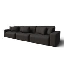 Sofá Cama Luxo Estocolmo Sem Caixa 3,26m em Veludo Cor:Preto Sofá Cama Luxo Estocolmo Sem Caixa 3,26m em Veludo Cor:Preto
