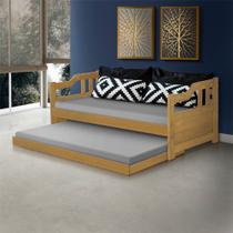 Sofá Cama Madeira Vintage com Cama Auxiliar e 2 Colchões Texas - Imbuia