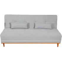 Sofá Cama Madrid 2 Lugares com Encosto Reclinável 180cm Tecido Linho Luxury Cor Cinza