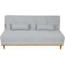 Sofá Cama Madrid 2 Lugares com Encosto Reclinável 180cm Tecido Linho Luxury Cor Cinza