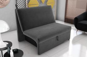 Sofá Cama Malu Suede Cinza B250 - Matrix Sofá Cama Malu Suede Cinza B250 - Matrix