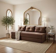 Sofá-cama Marrom 3 em 1 Sofanete