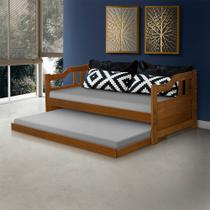 Sofá Cama Minimalista Vintage Castanho