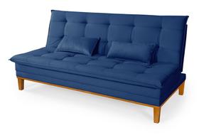 Sofá Cama Mob Estofado em Suede Pés em Madeira Reforçado +Nf