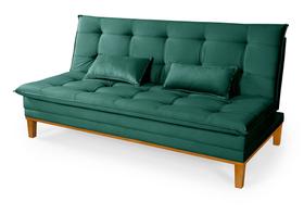 Sofá Cama Mob Estofado em Suede Pés em Madeira Reforçado +Nf