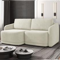 Sofá Cama Modulado Retrátil e Reclinável Decorativo Varsóvia 176cm Veludo Bege G33 - Gran Belo Sofá Cama Modulado Retrátil e Reclinável Decorativo Varsóvia 176cm Veludo Bege G33 - Gran Belo