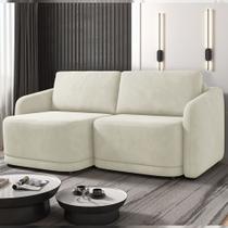 Sofá Cama Modulado Retrátil e Reclinável Decorativo Varsóvia 216cm Veludo Bege G33 - Gran Belo Sofá Cama Modulado Retrátil e Reclinável Decorativo Varsóvia 216cm Veludo Bege G33 - Gran Belo