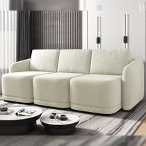 Sofá Cama Modulado Retrátil e Reclinável Decorativo Varsóvia 276cm Veludo Bege G33 - Gran Belo Sofá Cama Modulado Retrátil e Reclinável Decorativo Varsóvia 276cm Veludo Bege G33 - Gran Belo