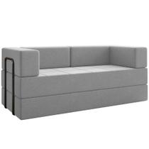 Sofá Cama Modular 2 Lugares 160 cm Monaco Linho VConcept Sofá Cama Modular 2 Lugares 160 cm Monaco Linho VConcept